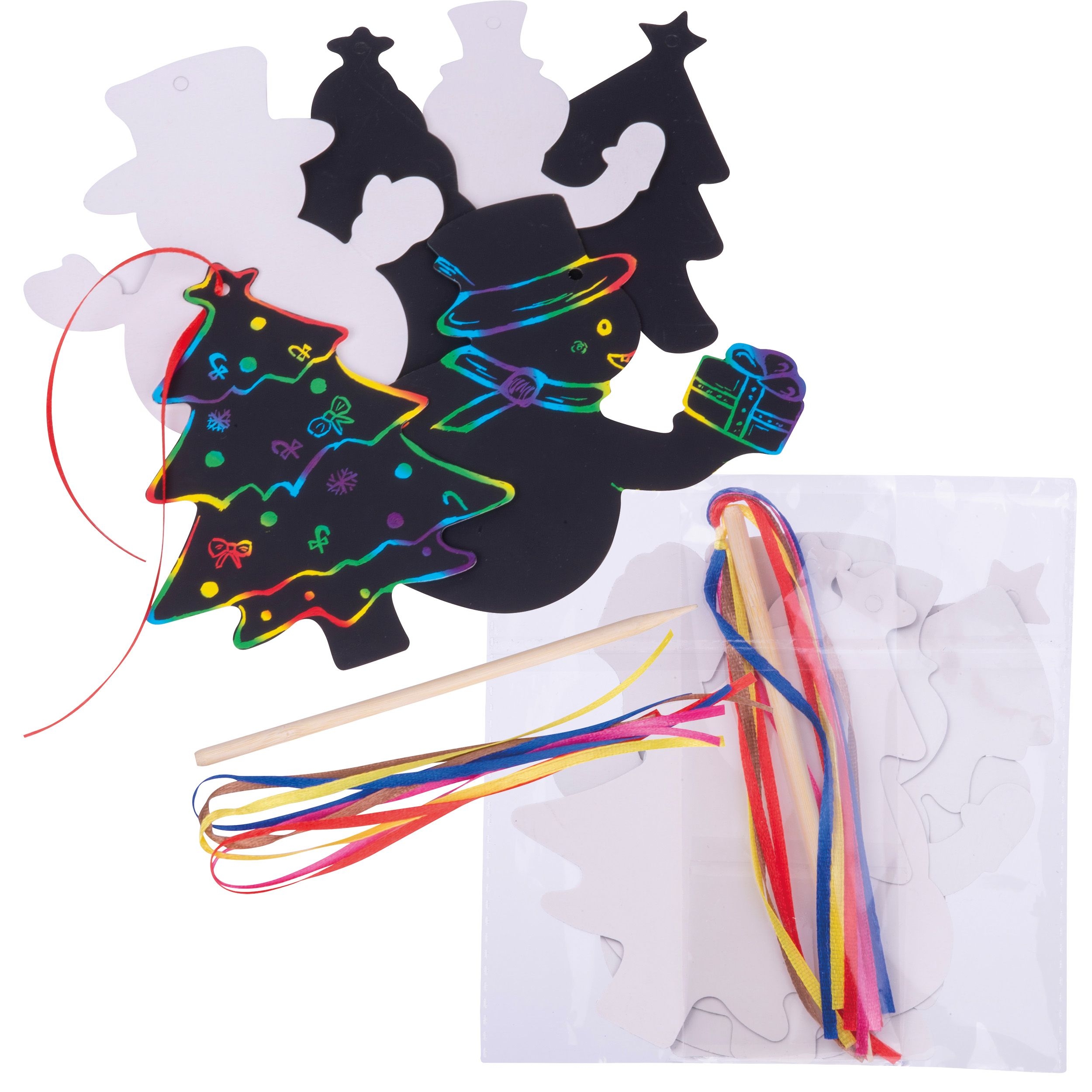 MA25277Kratzpapier Ornamente Set zum Aufhaengen PROKOP