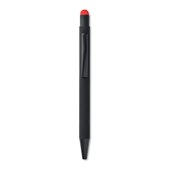 MO9393-05Negrito Druckkugelschreiber mit Stylus_ rot