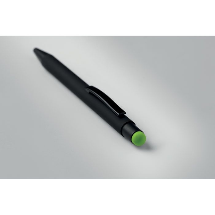 MO9393-48Negrito Druckkugelschreiber mit Stylus_ limettengruen