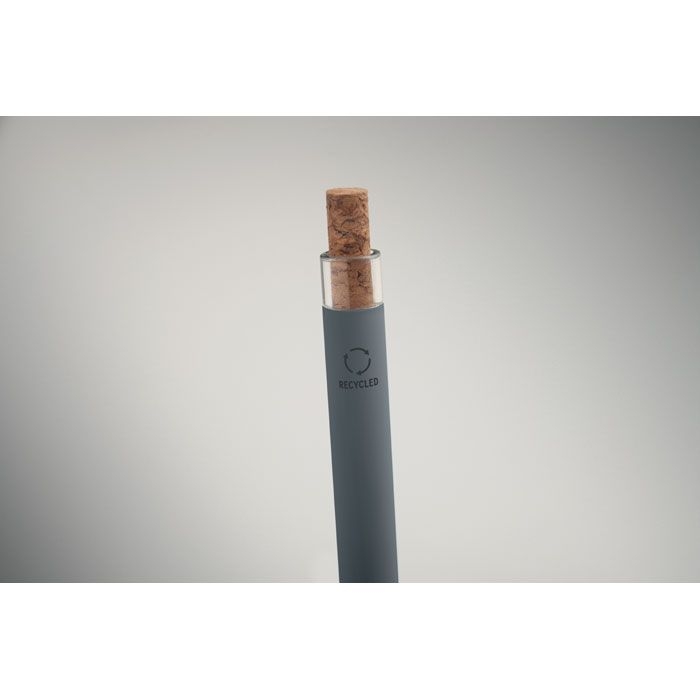 MO2652-15Bergamo _ Druckkugelschreiber recy. Alu_ steingrau