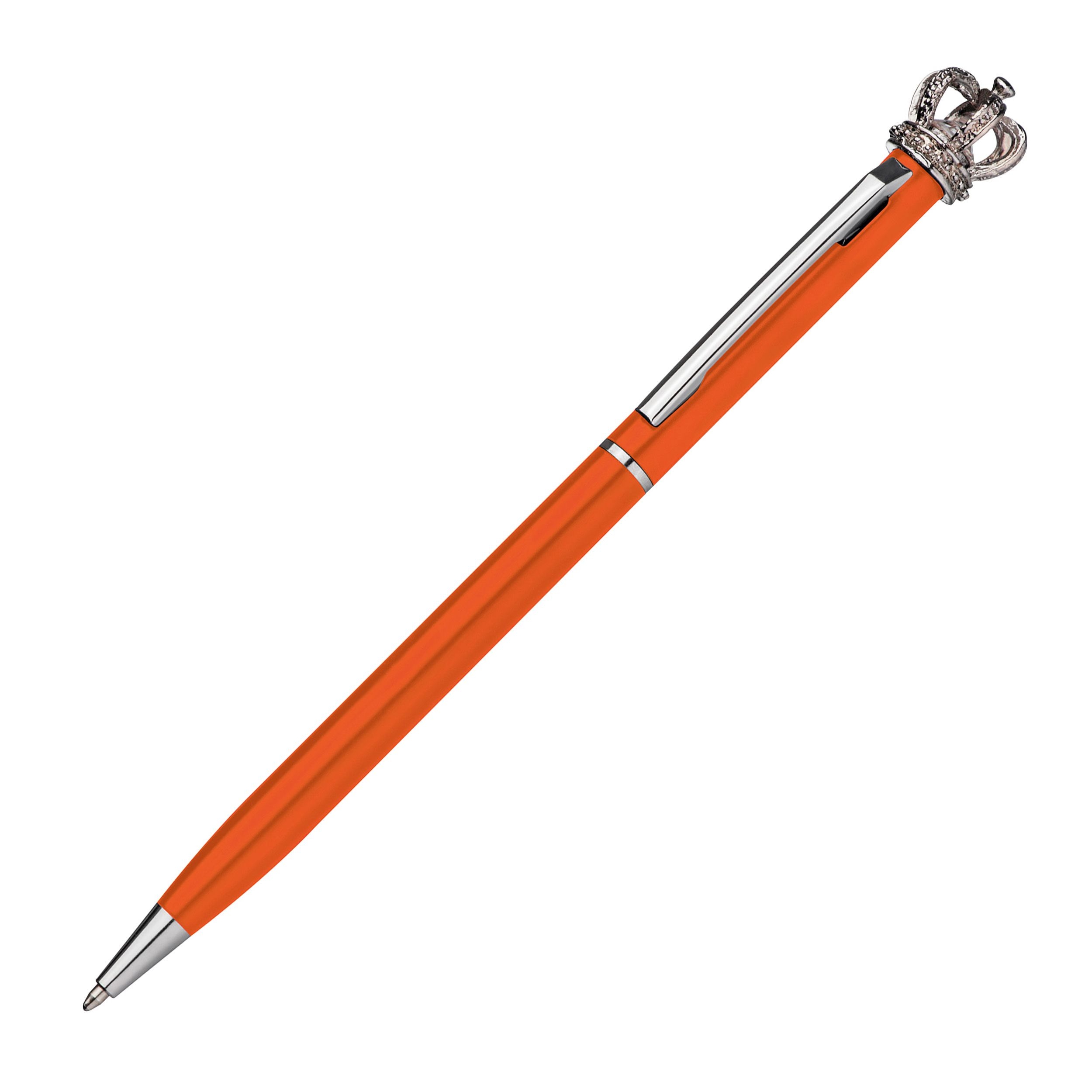 MA10488-10Kugelschreiber aus Metall mit Krone_ orange