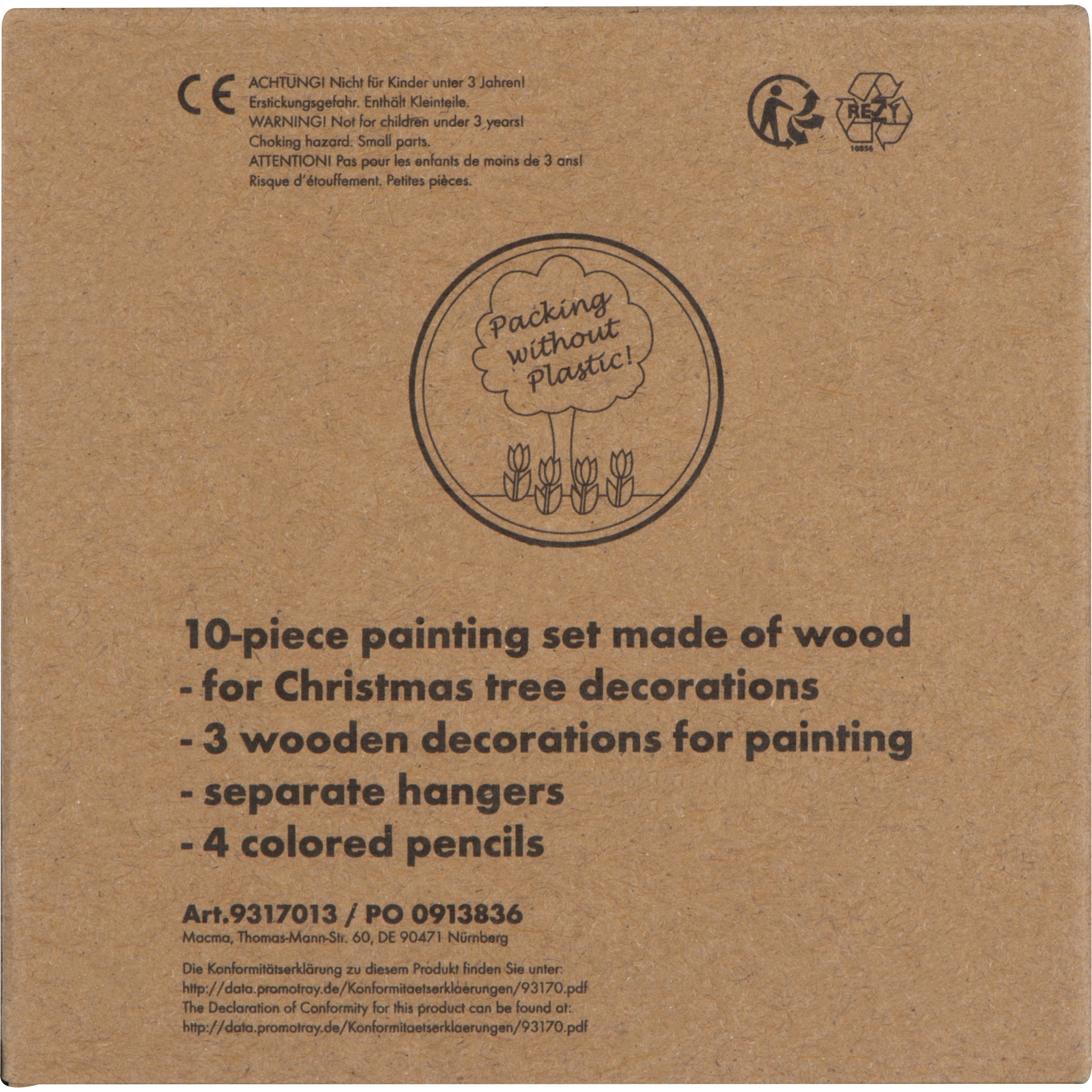 MA93170-13Ausmalbare Christbaumanhaenger PABLO_ beige