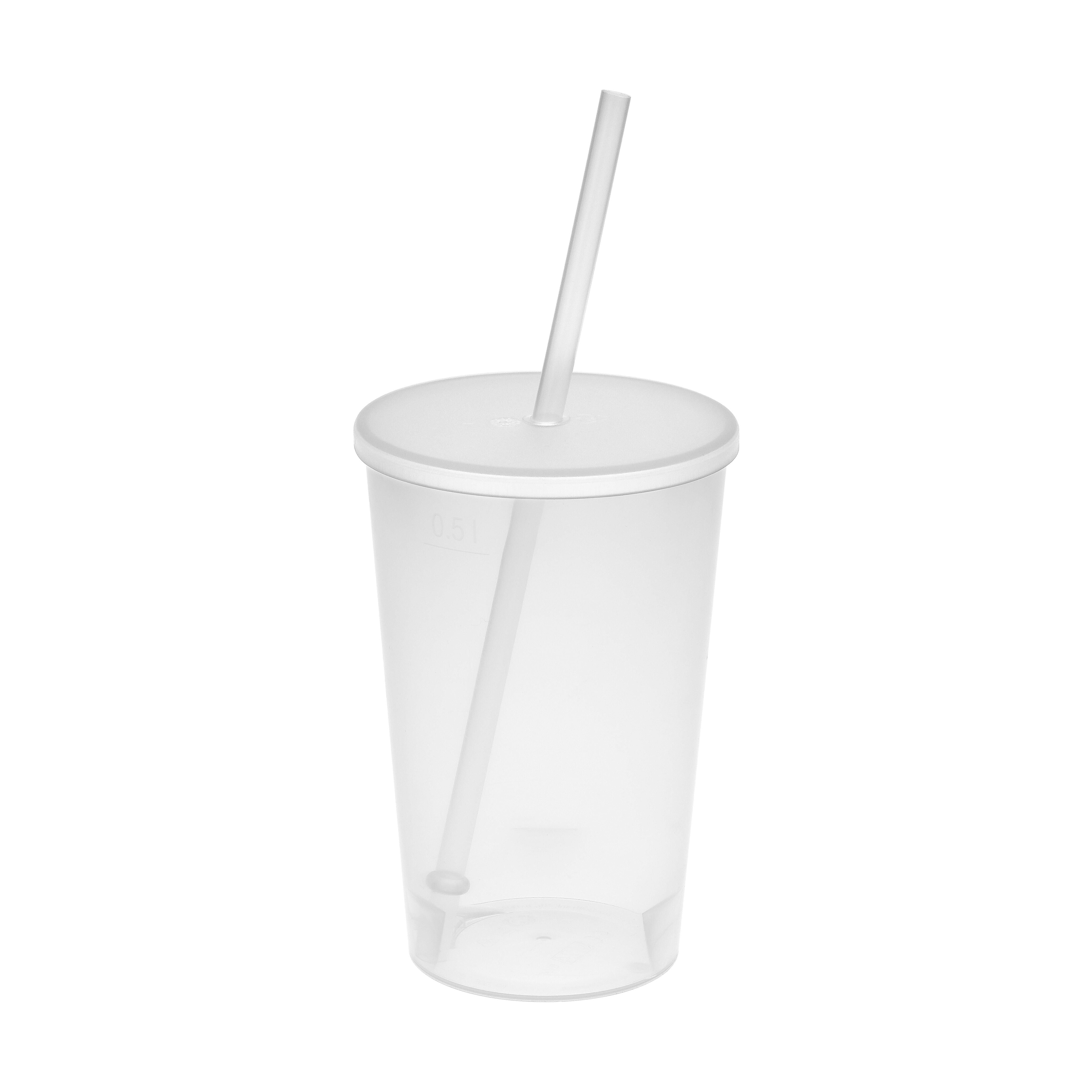 EL02340Trinkbecher _Vital_ 500 ml mit Deckel und Strohhalm