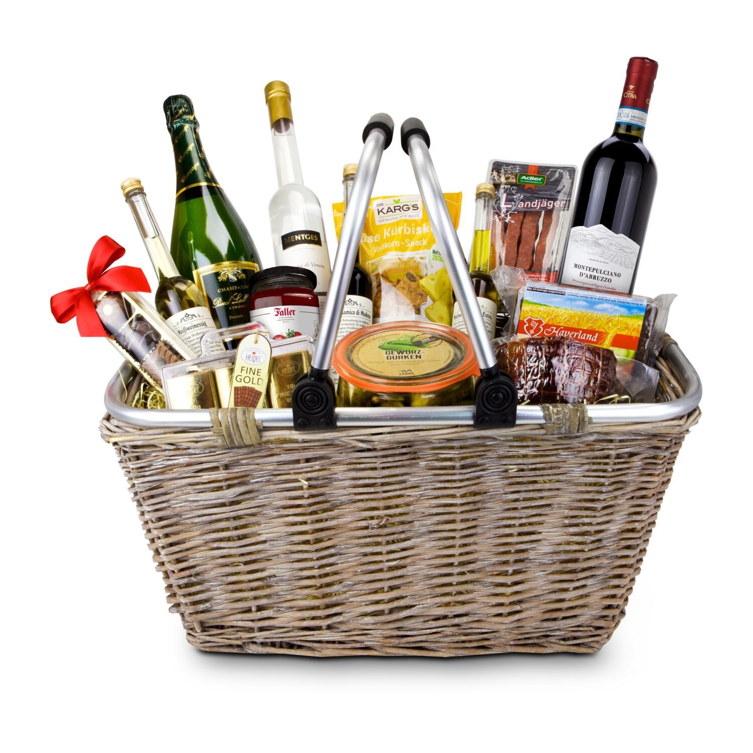 RP2021Geschenkkorb XXL - Einkaufskorb mit 14 leckeren Produkten
