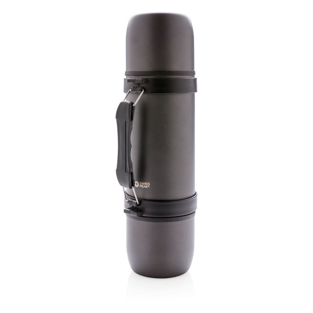 XDP433.33-0Thermosflasche mit 2 Bechern_ grau