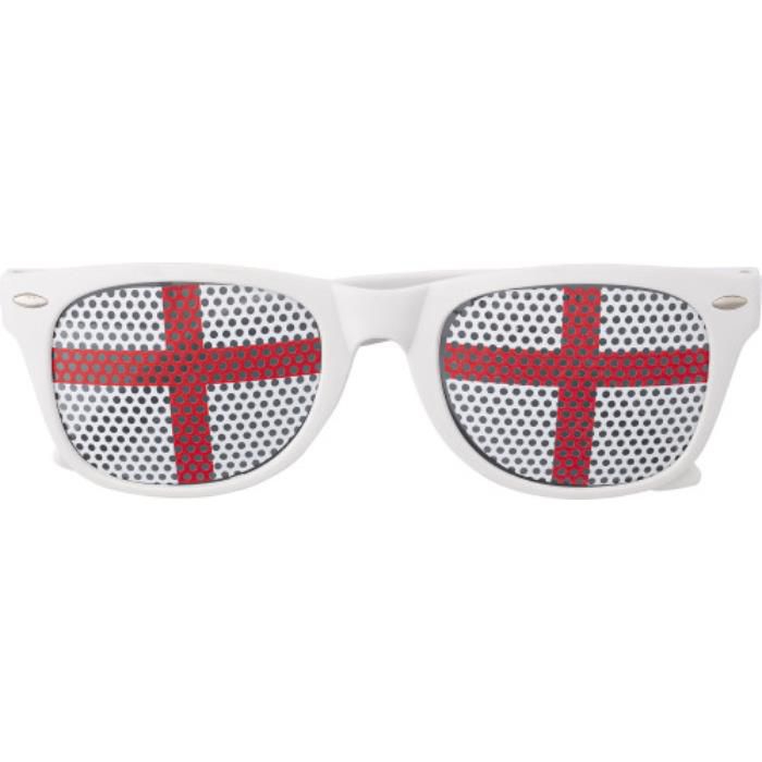 GI9346-48Fan Sonnenbrille aus Plexiglas Lexi_ Rot_Weiss GI9346-48Fan Sonnenbrille aus Plexiglas Lexi_ Rot_Weiss