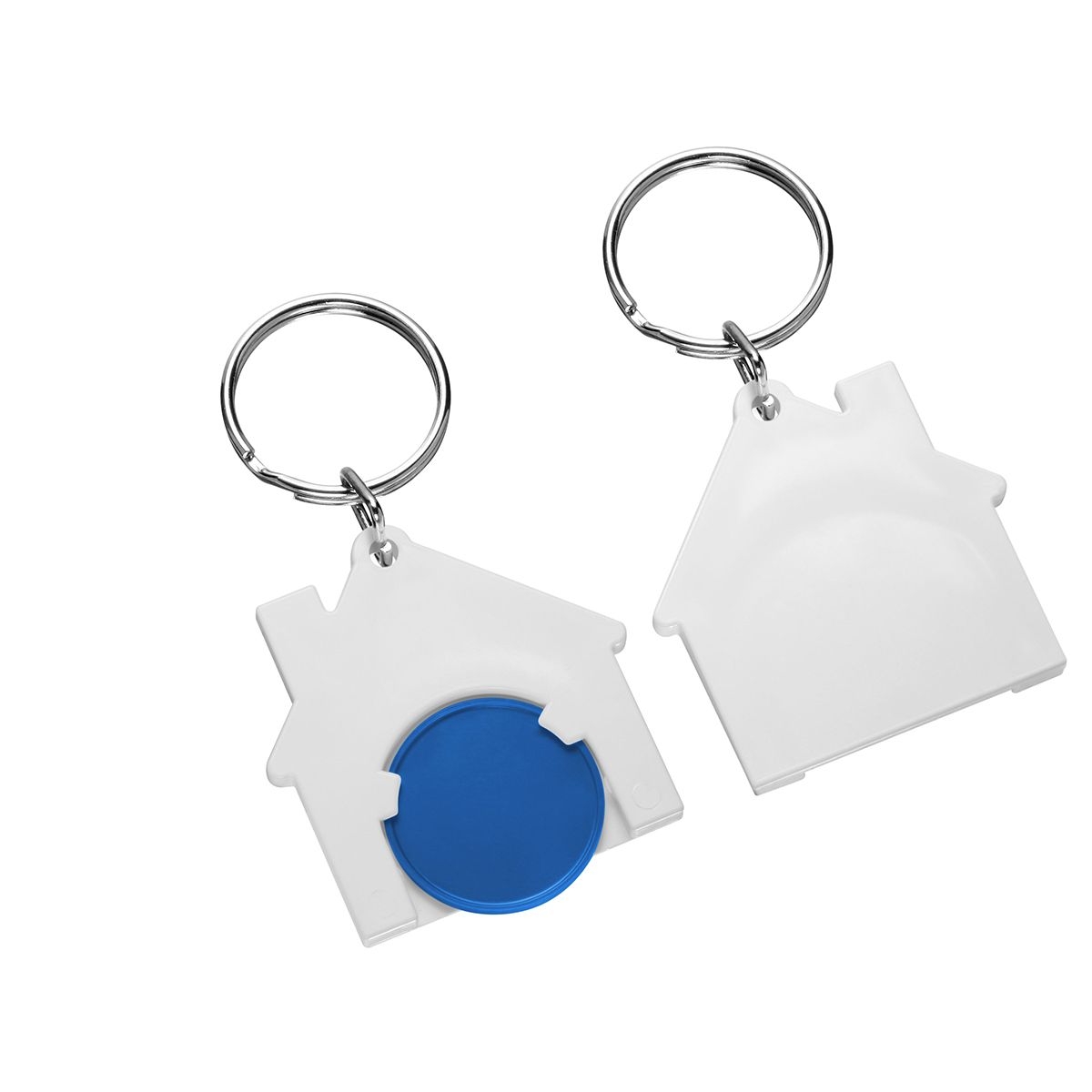 HE7516R-3-0Chiphalter mit 1€-Chip _Haus_ blau_ weiss HE7516R-3-0Chiphalter mit 1€-Chip _Haus_ blau_ weiss