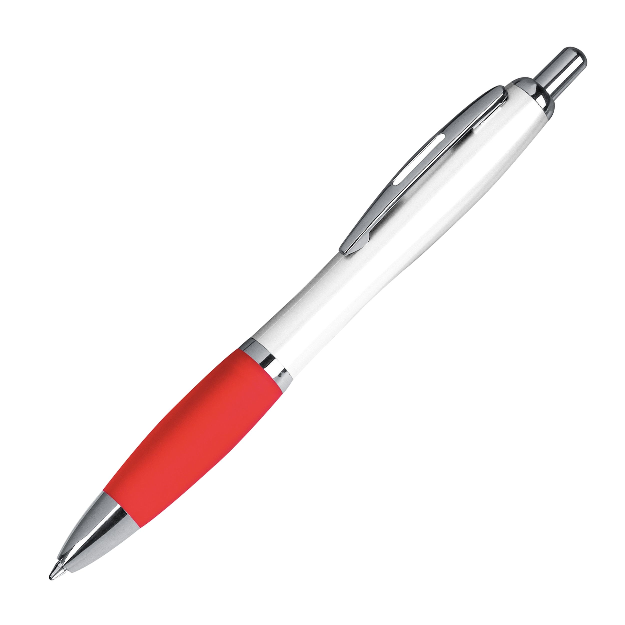 MA11683-05Kugelschreiber mit weissem Schaft _ rot