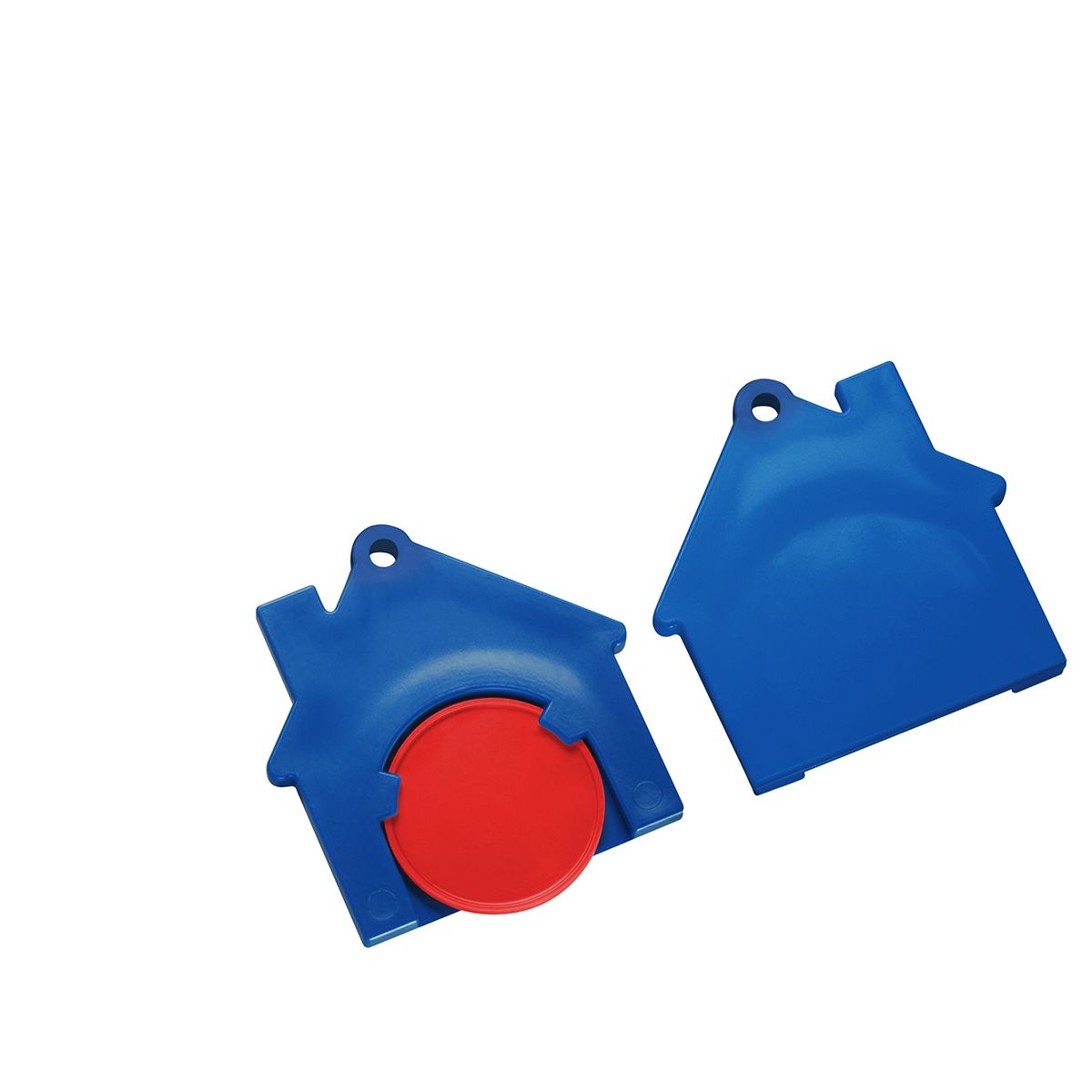HE7516-1-3Chiphalter mit 1€-Chip _Haus_ rot_ blau