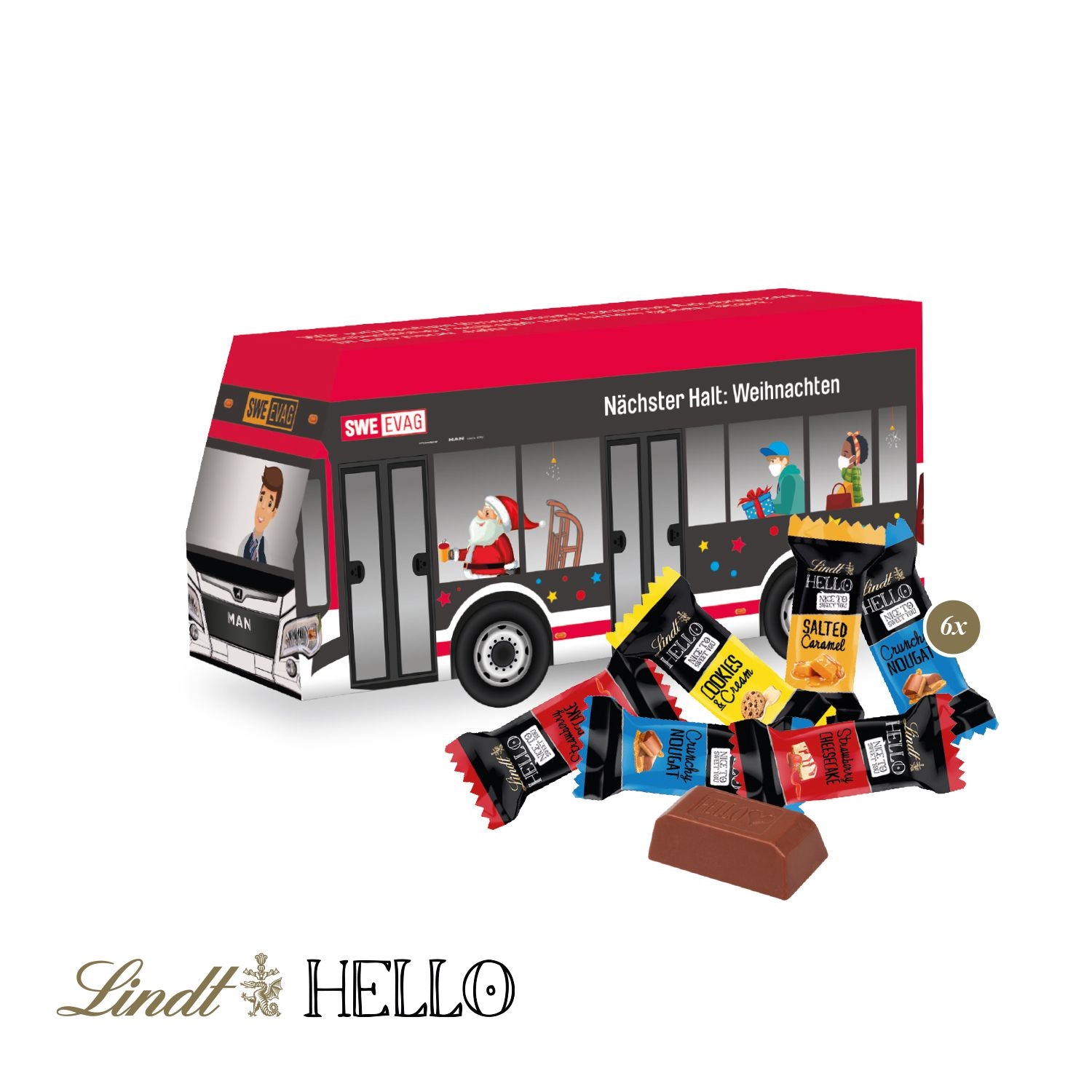 CD95589-013D Praesent _Bus_ mit Lindt HELLO_ Lindt Hello Mini Stick