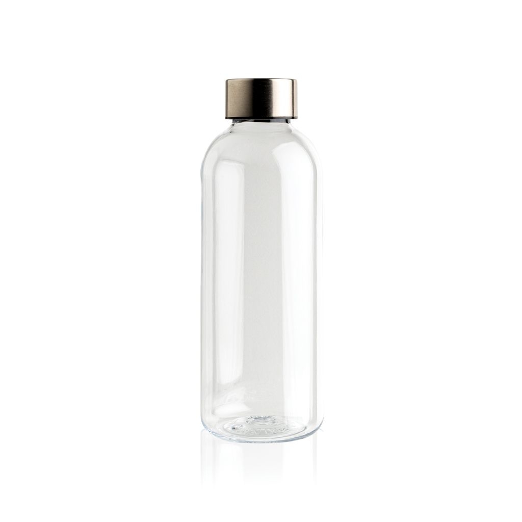 XDP433.44-0Auslaufsichere Trinkflasche mit Metalldeckel_ transparent