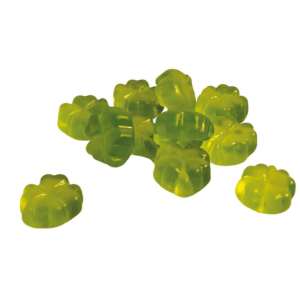 SW1059-2Fruchtgummi Kleeblatt Werbetuete_Kleeblatt_ Folie transparent