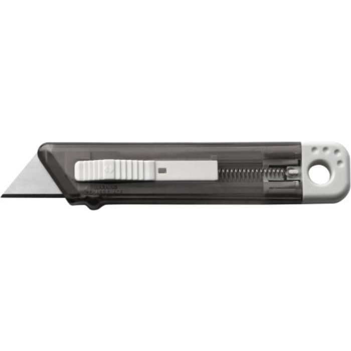 Cutter-Messer mit Federkernautomatik aus Kunststoff Griffin, Schwarz