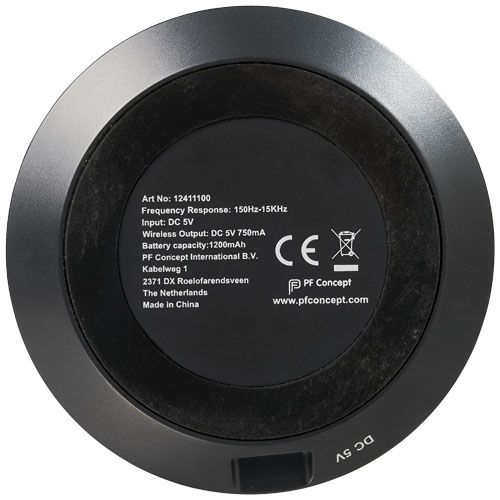 Fiber 3W Bluetooth® Lautsprecher mit kabelloser Ladefunktion, schwarz