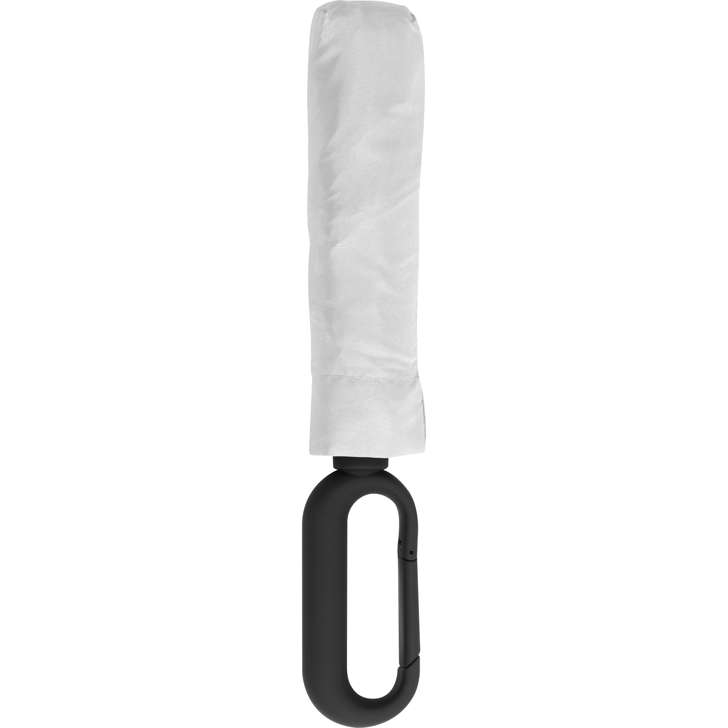 MA40885-06Taschenschirm aus Pongee mit Karabinergriff_ weiss