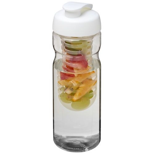 PF210046-1H2O Active® Base 650 ml Sportflasche mit Klappdeckel und Infusor_ transparent_weiss PF210046-1H2O Active® Base 650 ml Sportflasche mit Klappdeckel und Infusor_ transparent_weiss
