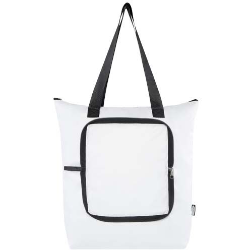 PF130092-1EcoFold faltbare RPET Kuehltasche 15 L_ weiss