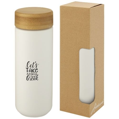 PF100705-1Lumi 300 ml Keramikbecher mit Bambusdeckel_ weiss