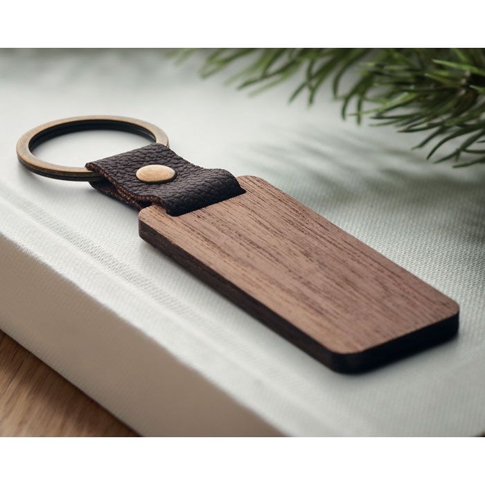 MO2369-40Nawkey Schluesselring Walnuss und PU_ holz