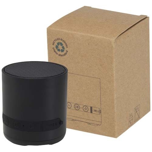 PF124454-2Hunor 3 W kabelloser Lautsprecher aus recyceltem Kunststoff_ schwarz