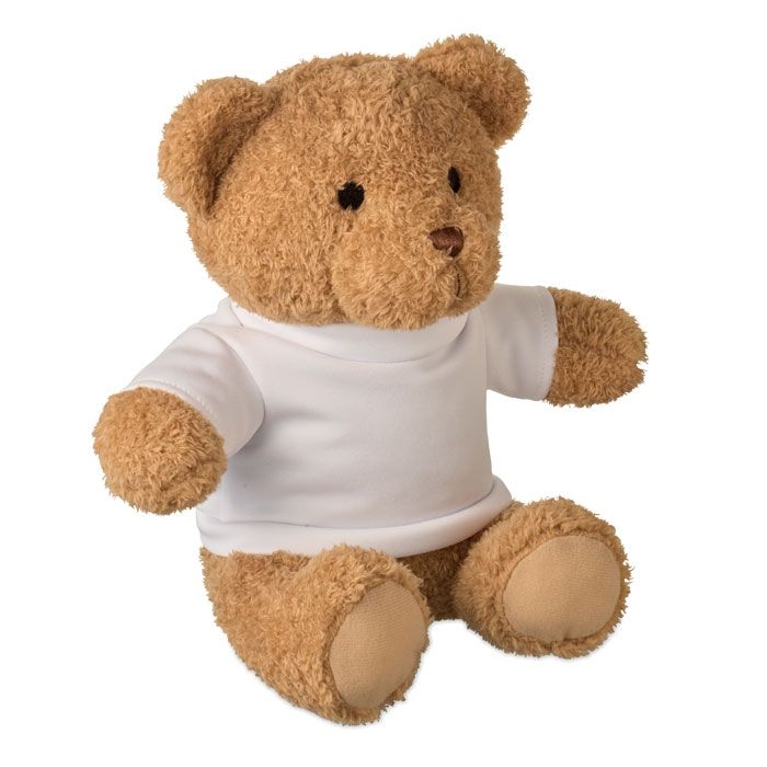 MO2745-06Jackie Teddybaer mit T-Shirt 23cm_ weiss
