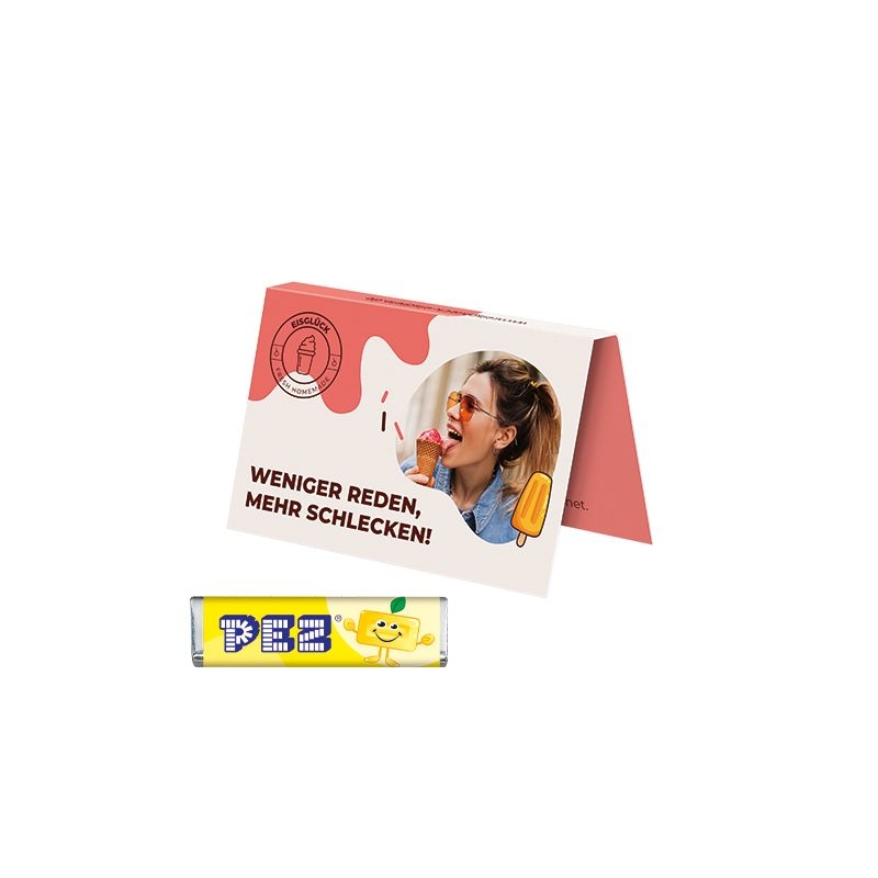 JG10174Werbekarte Visitenkartenformat PEZ