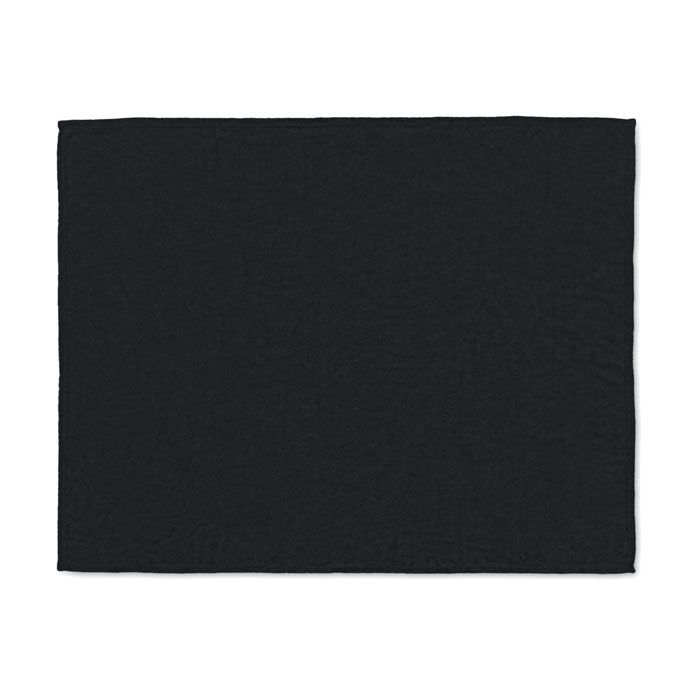 MO6804-03Logan RPET-Flanell Fleece-Decke_ schwarz