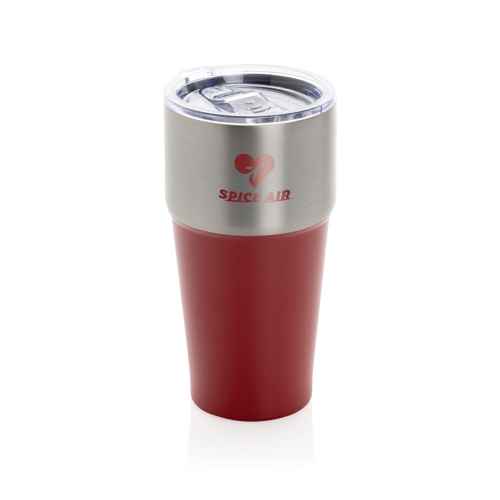 XDP437.13-24Fluid Becher aus RCS-zertifiziert recyceltem Stahl_ 500ml_ rot