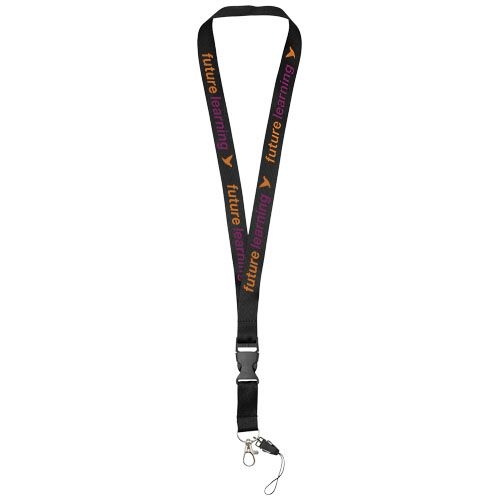 PF102508-1Sagan Lanyard mit abnehmbarer Schnalle und Handyband_ schwarz