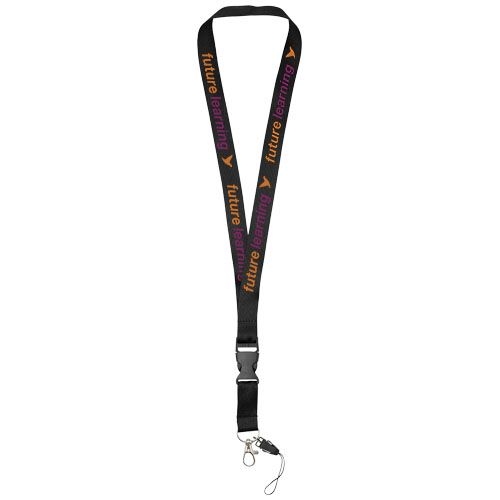 Sagan Lanyard mit abnehmbarer Schnalle und Handyband, schwarz