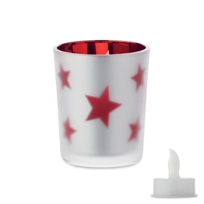 CX1572-05Landle LED-Teelicht im Glashalter_ rot