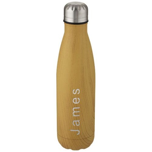 PF100683-1Cove 500 ml Kupfer-Vakuum Isolierflasche in Holzoptik_ heather natur