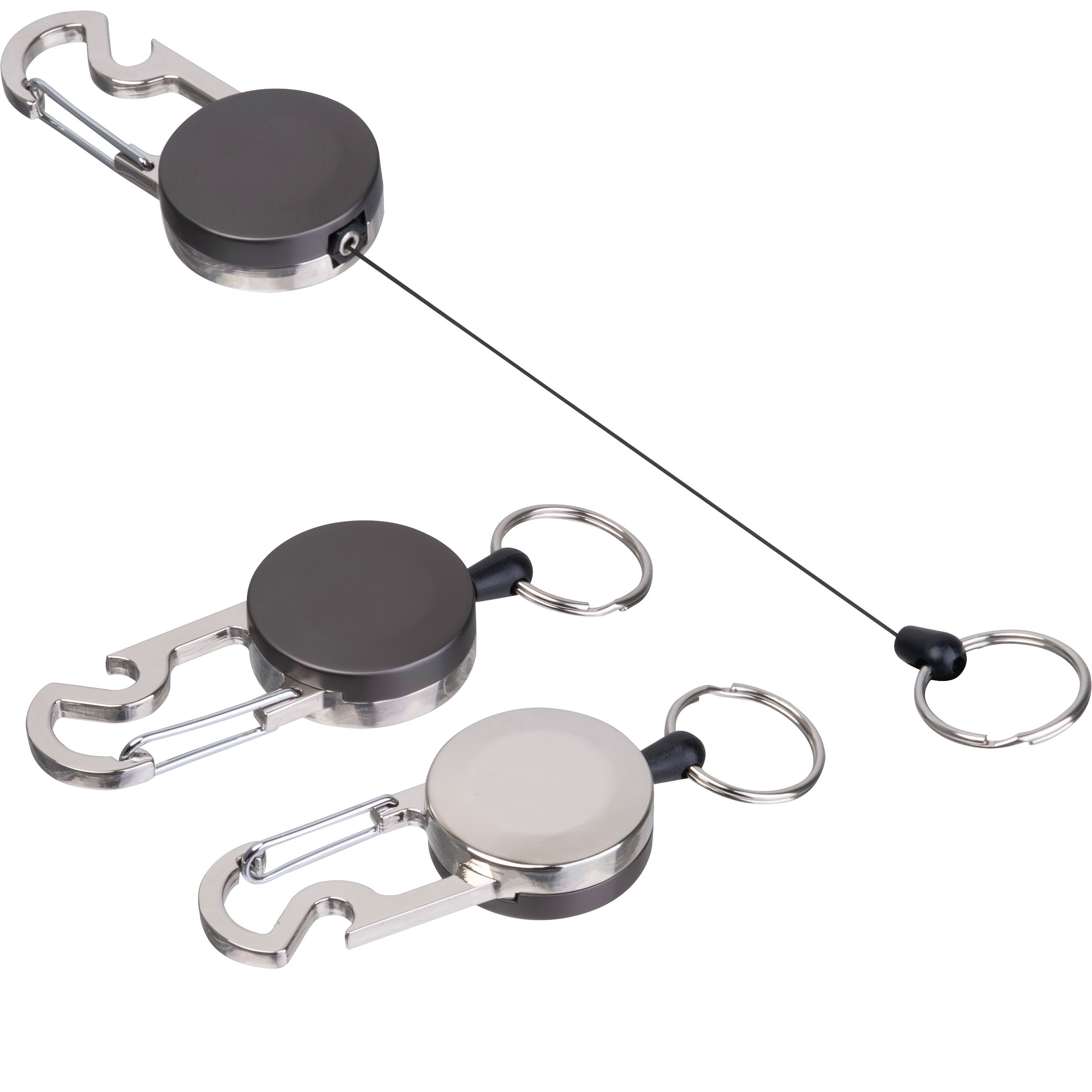 MA95446Ausziehbarer Schluesselanhaenger mit Karabiner aus Metall PEGGY