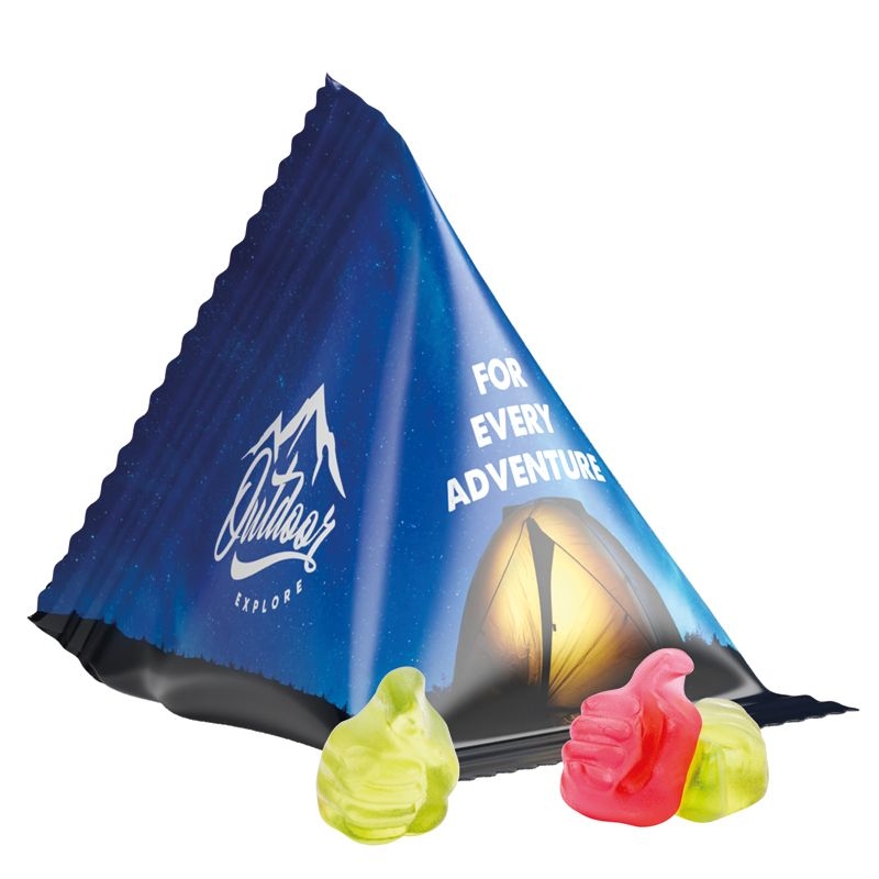 JG10063-13Tetraeder 15 g Trolli Fruchtgummi Standardformen_ Like-Daumen_ weisse Folie