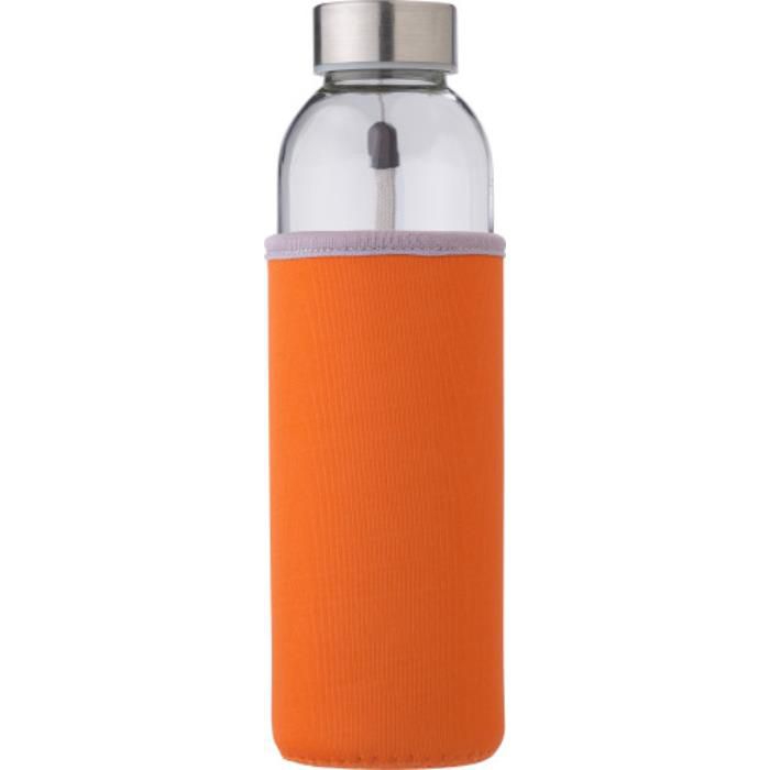 GI9301-07Glasflasche _500ml_ mit einem Neoprenhuelle Nika_ Orange GI9301-07Glasflasche _500ml_ mit einem Neoprenhuelle Nika_ Orange
