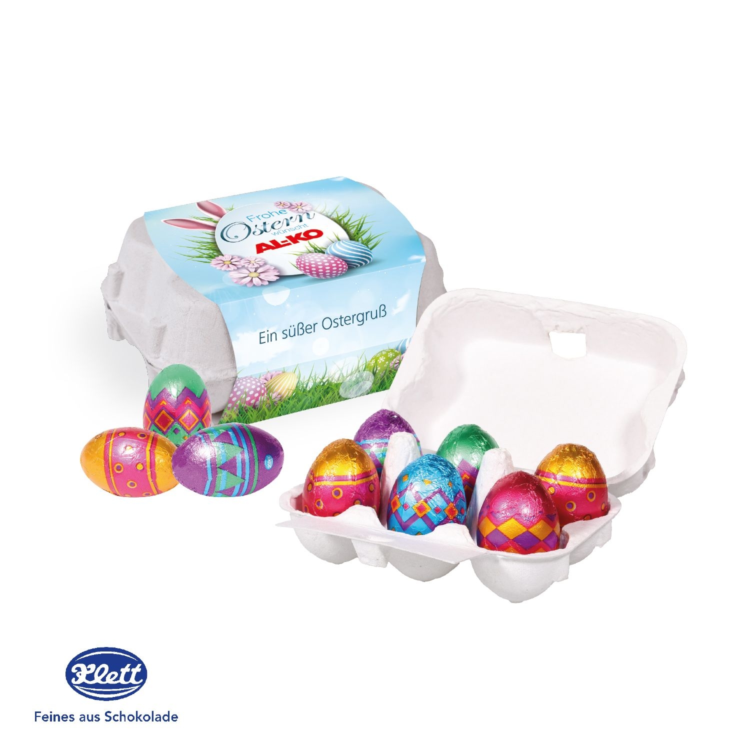 CD94679Schoko-Eier 6er mit Klett Schokolade