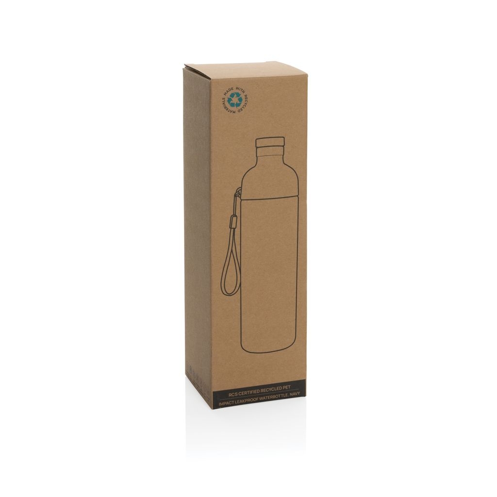 XDP437_01-0Impact auslaufsichere Wasserflasche aus RCS recyc. PET 600ml_ navy blau
