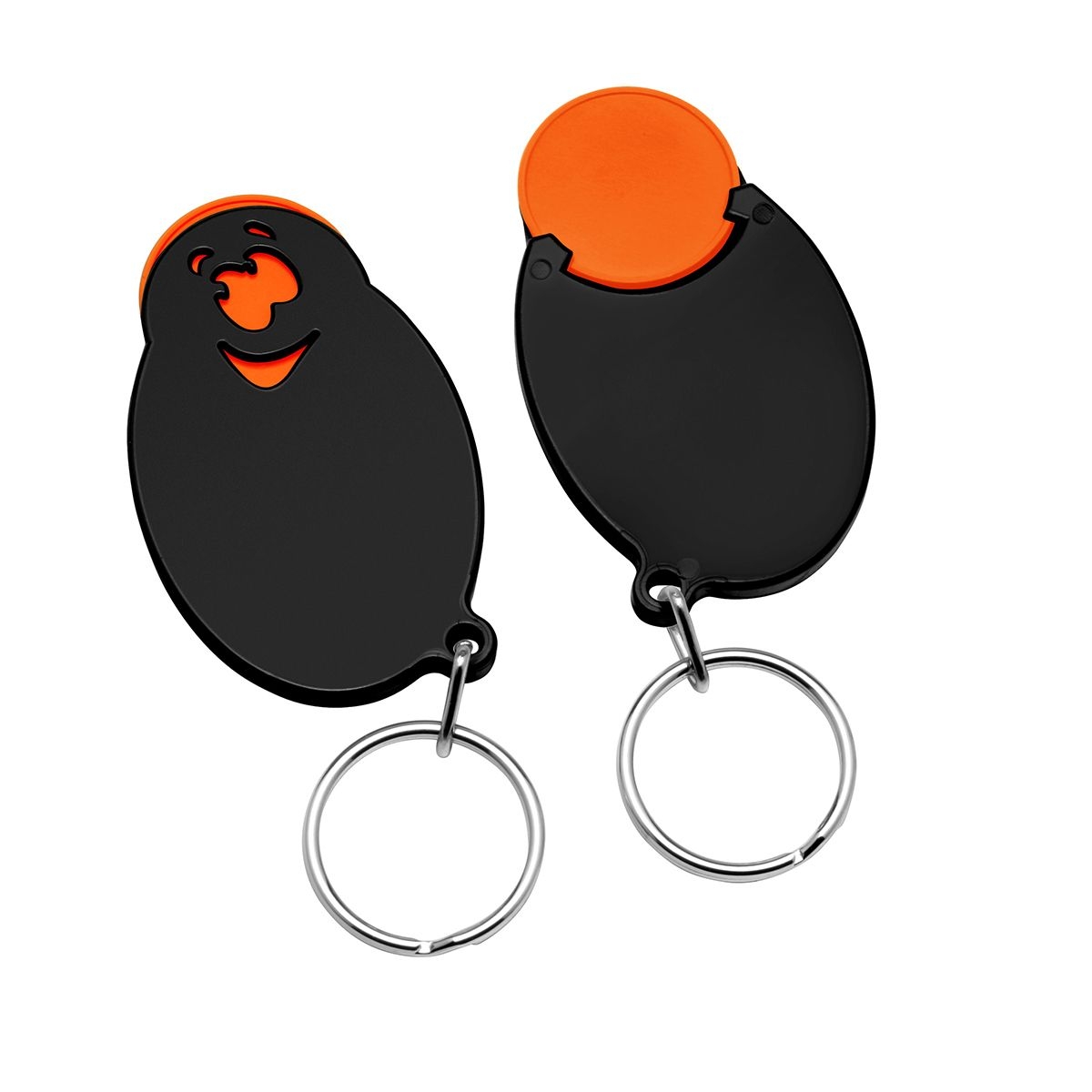 HE7855R-5-6Chiphalter mit 1€-Chip _Gesicht_ orange_ schwarz