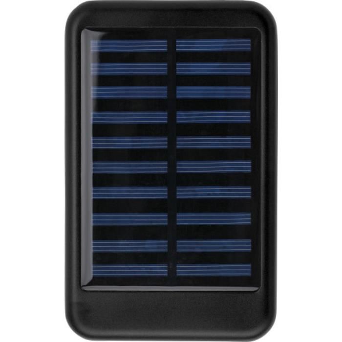 Aluminium Solar Powerbank Drew, Schwarz