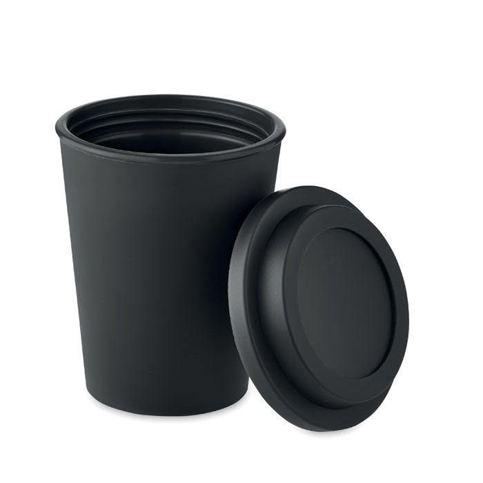 MO6583-03Sora Doppelwandiger Becher PP 300ml_ Schwarz