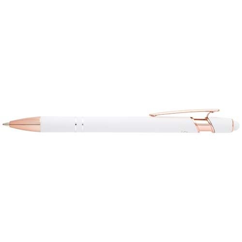 PF107974-1Nanna Kugelschreiber mit Roségold Finish _blaue Mine_ weiss