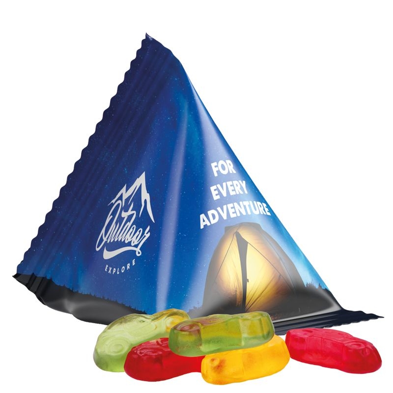 JG10063-7Tetraeder 15 g Trolli Fruchtgummi Standardformen_ Auto_ weisse Folie
