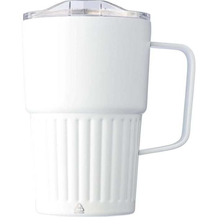 GI1267377-02Recycelter Edelstahl-Reisebecher mit doppelter Wand _450 ml_ von Calo_ weiss