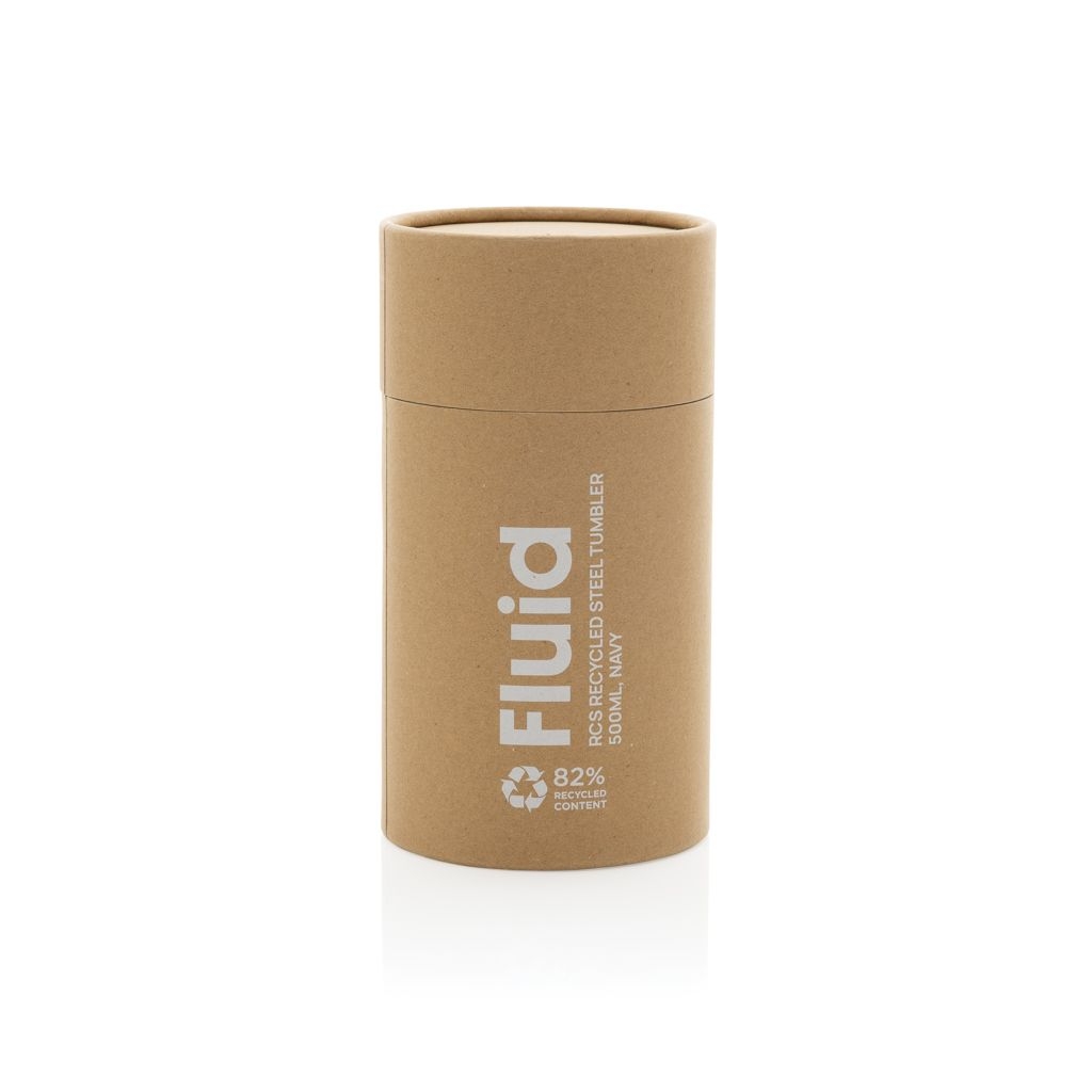 XDP437.13-25Fluid Becher aus RCS-zertifiziert recyceltem Stahl_ 500ml_ navy blau