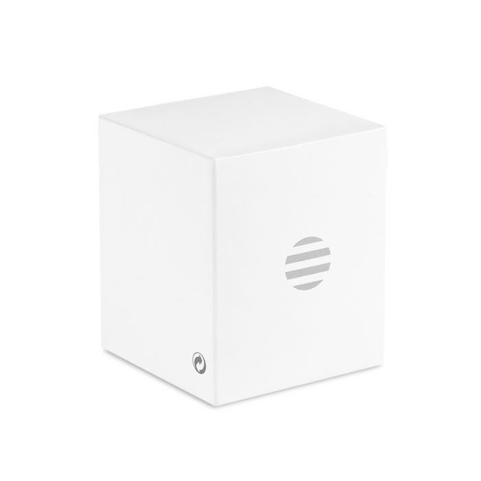 MO9608-06Round Bamboo Runder wireless Lautsprecher_ weiss