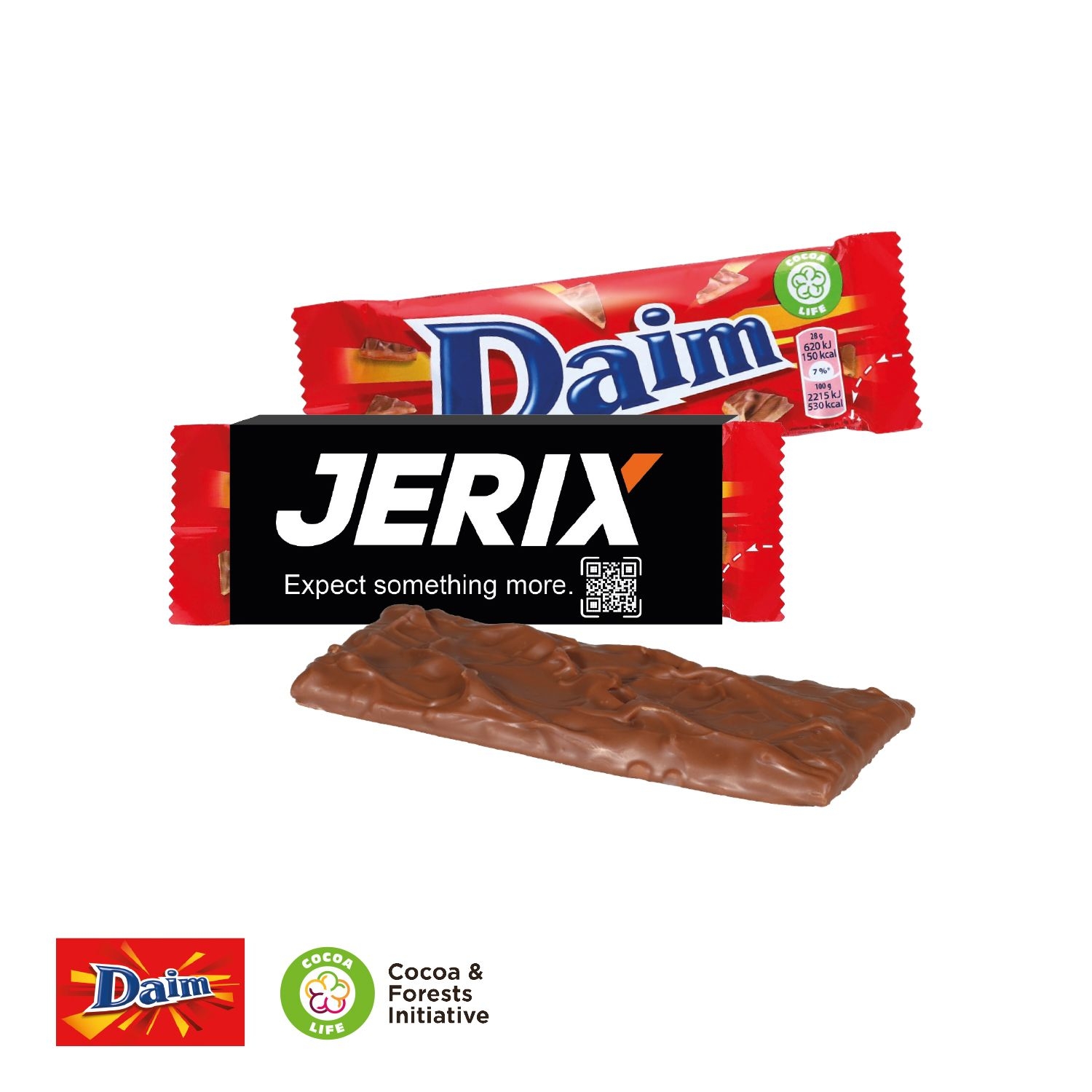 CD91586-01Daim Riegel mit Werbebanderole_ Daim Riegel