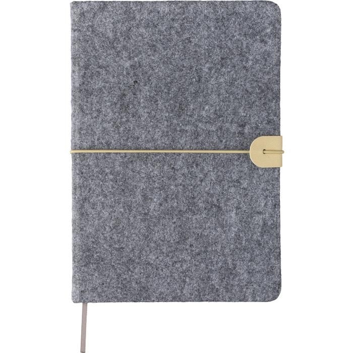 GI1272570-03Notizbuch aus recyceltem Filz _A5_ Dario_ grau