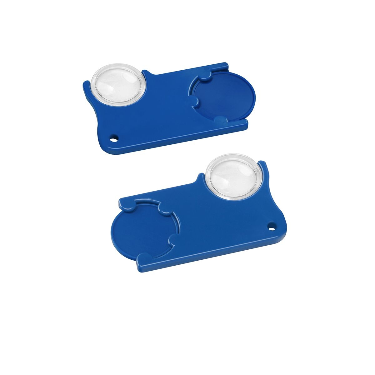 HE8286-3-3Chiphalter mit 1€-Chip und Lupe_ blau_ blau
