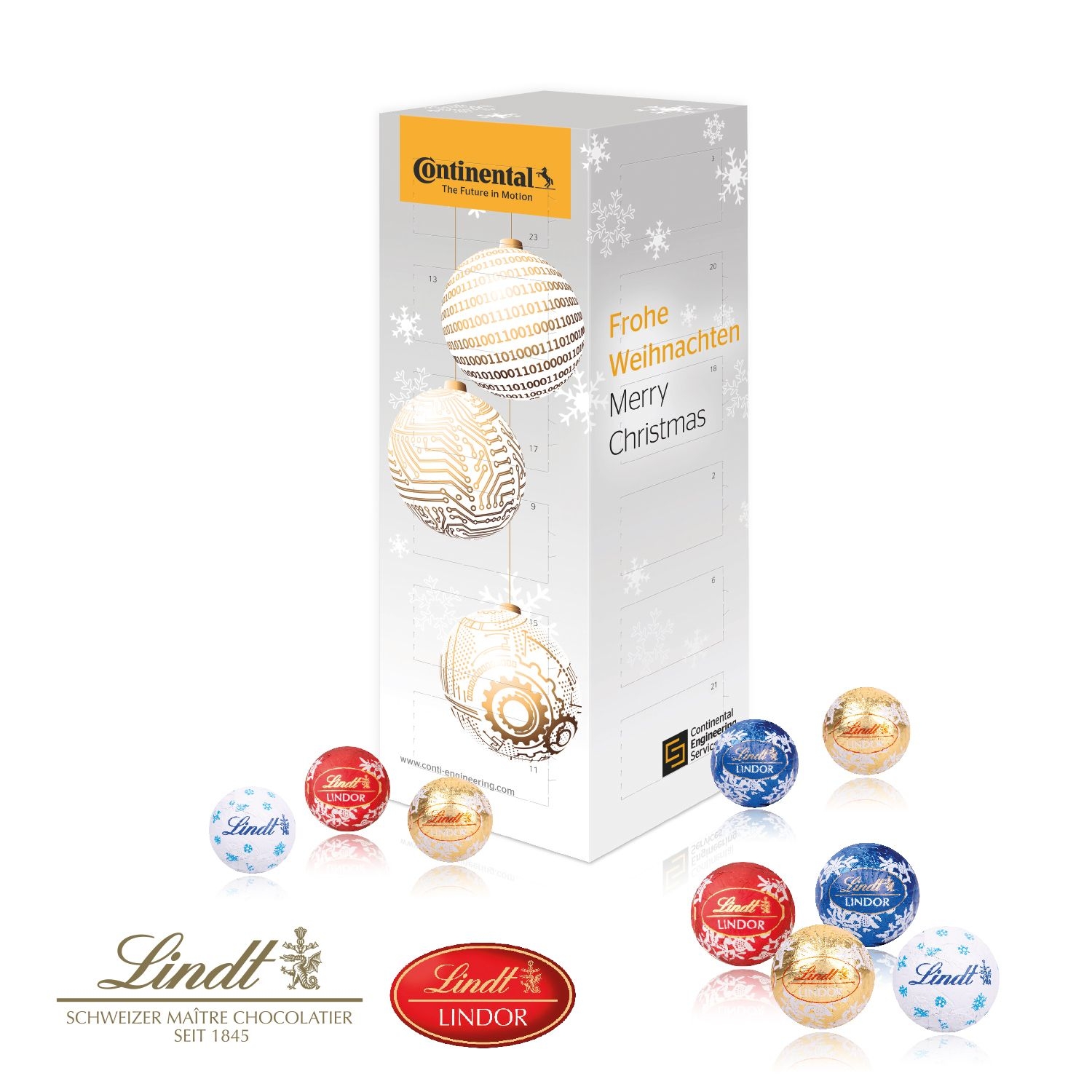 CD95358Adventskalender _Turm_ mit Lindt Schokolade