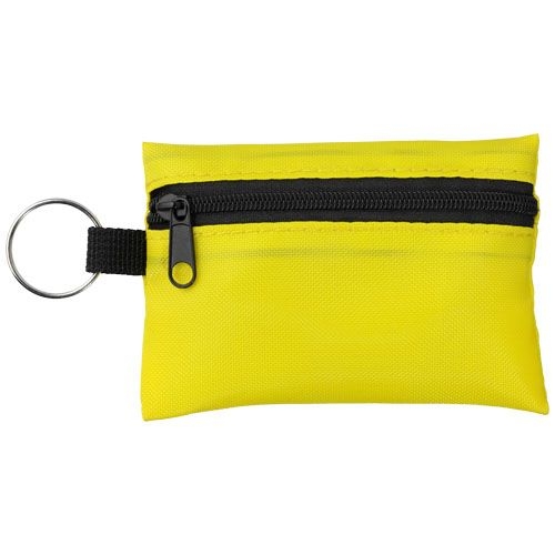 PF122009-5Valdemar 16-teilige Erste-Hilfe-Tasche mit Schluesselanhaenger_ gelb